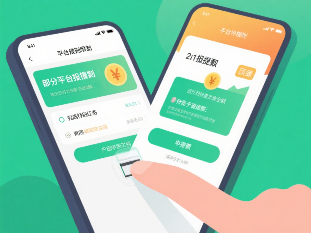 平台规则限制：部分平台对提现设置了较高的门槛，比如